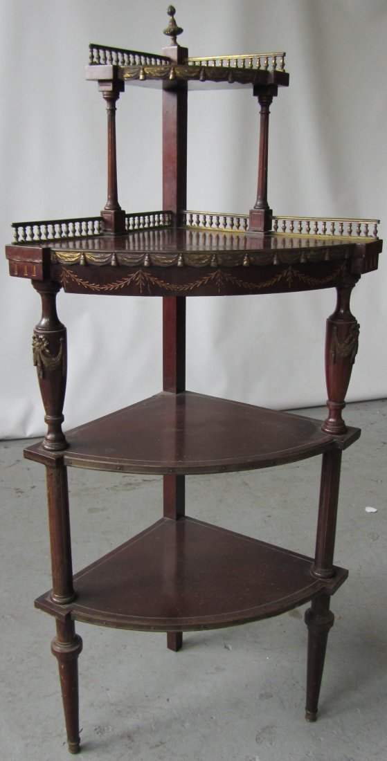 19th C. French corner stand with bronze mounts: 19th C. French corner stand with bronze mounts 45 x 20 x 14 Auction Estimate 400-800