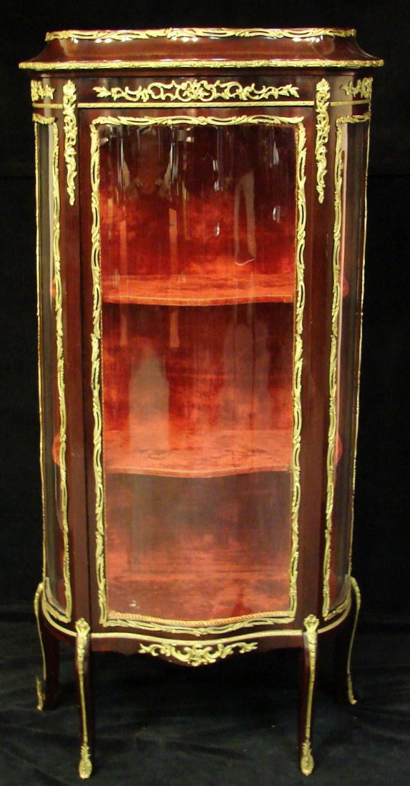 19th C. French curio cabinet: 19th C. French curio cabinet with detail dore bronze mounts Auction Estimate 450-900