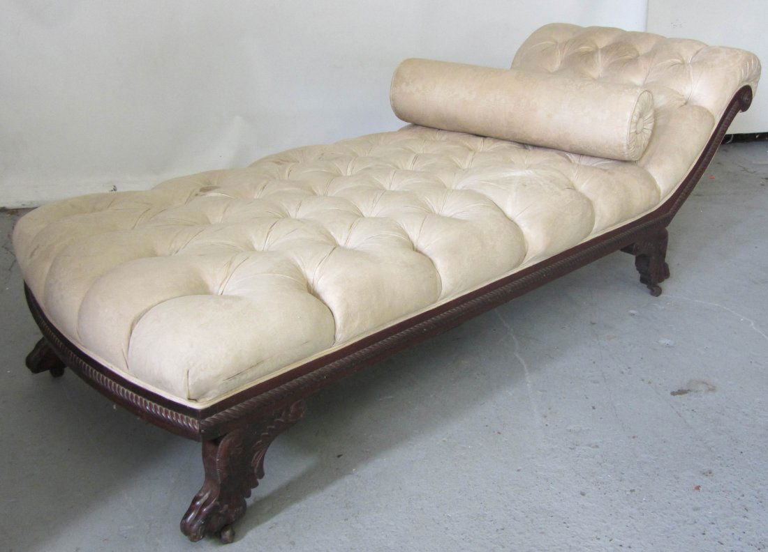 Victorian American walnut Chaise lounge: Victorian American walnut Chaise lounge with claw feet 25 x 73 x 28 Auction Estimate 200-400