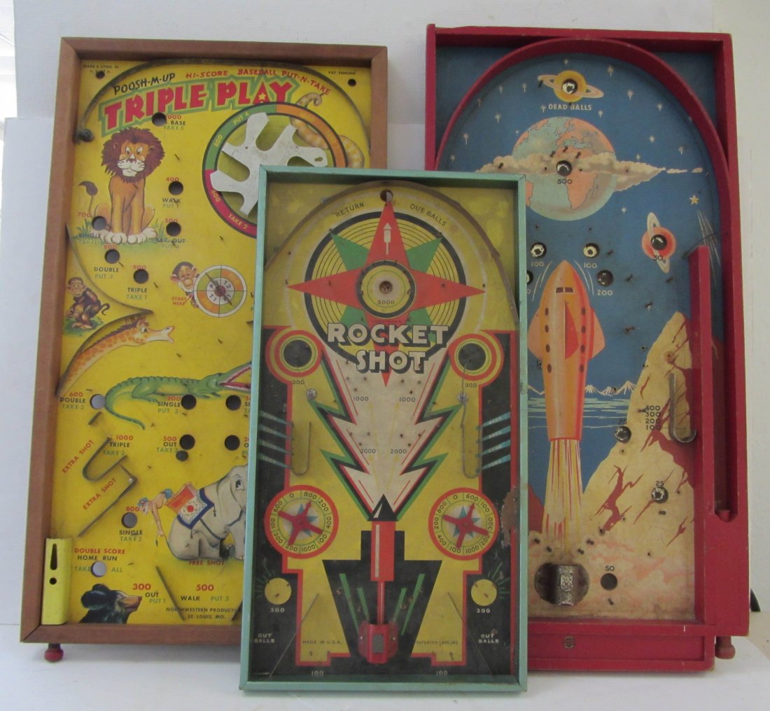 Three Vintage pinball games: Three Vintage pinball games Auction Estimate 50-100