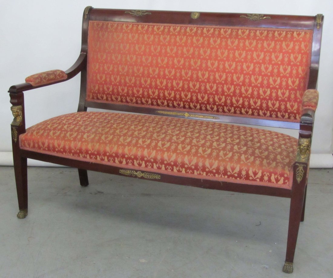 Ea. 20th C. French Empire Mahogany loveseat: Ea. 20th C. French Empire Mahogany loveseat 38 x 49 Auction Estimate 400-800