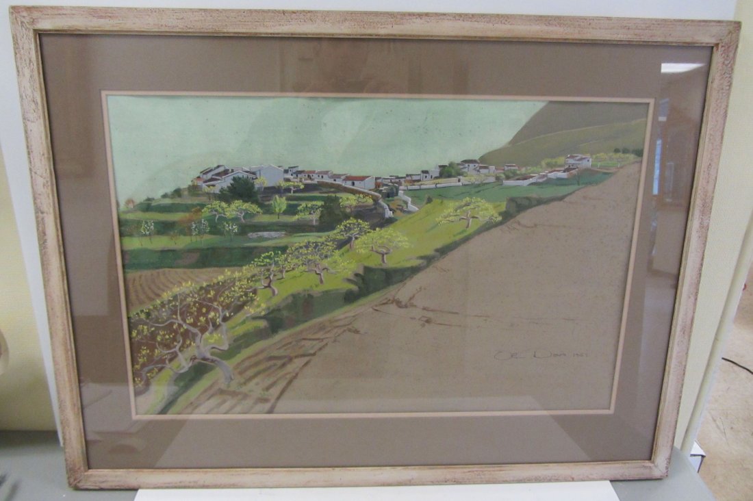 20th C. Oil on board signed by Olin Dows: 20th C. Oil on board signed by Olin Dows 28 x 38 Auction Estimate 400-800