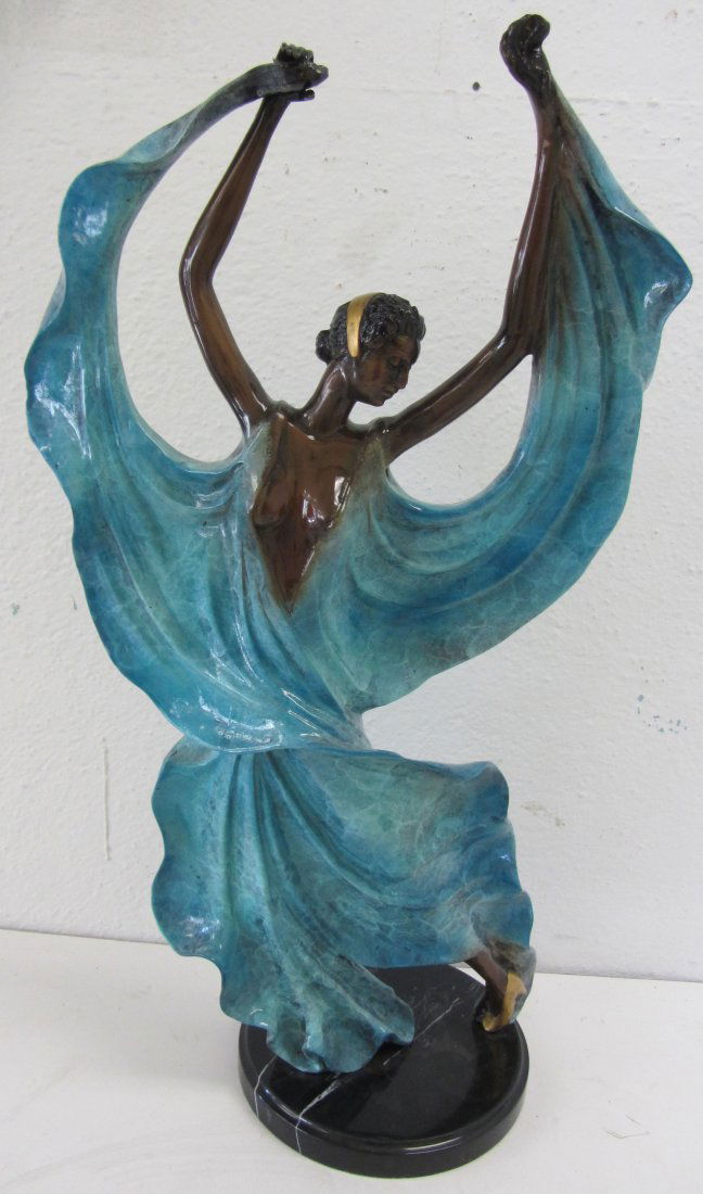 Ea. 20th C Signed Erte bronze with original paint: Ea. 20th C. Signed Erte bronze with original paint 25 1/2"h Auction Estimate 300-600