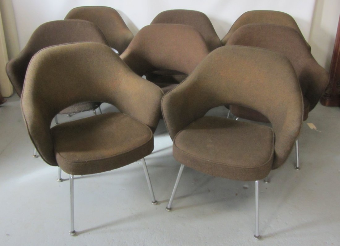 Set of 8 Mid Century Modern armchairs by Knoll: Set of 8 Mid Century Modern Eero Saarinen executive armchairs by Knoll 31 x 26 x 20 Auction Estimate 600-1200