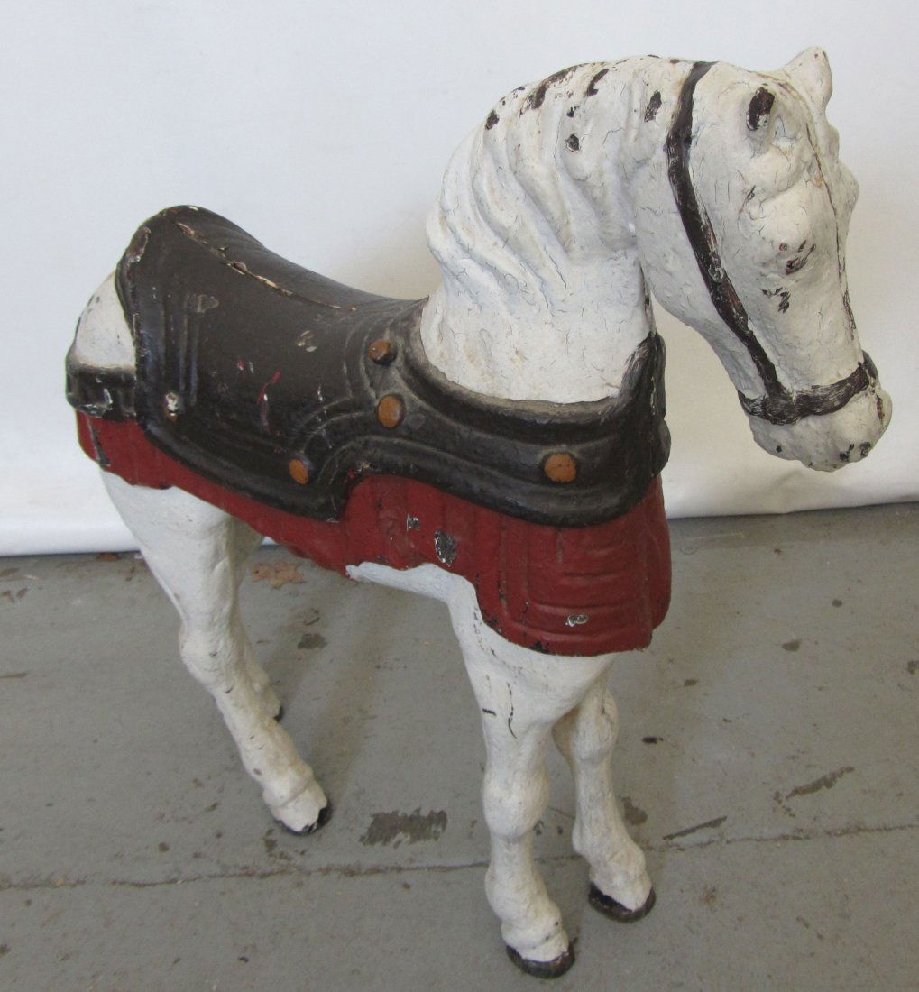 Rare 19th C. American cast iron Folk Art horse: Rare 19th C. American cast iron Folk Art horse 26"h Auction Estimate 400-800