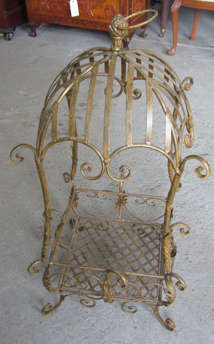 Wrought iron hanging basket