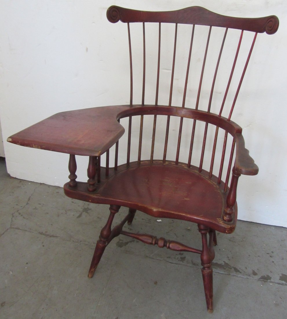 Ea. 19th C. continuous arm windsor chair: Ea. 19th C. continuous arm windsor chair with original paint 46 x 32 x 28 Auction Estimate 375-700
