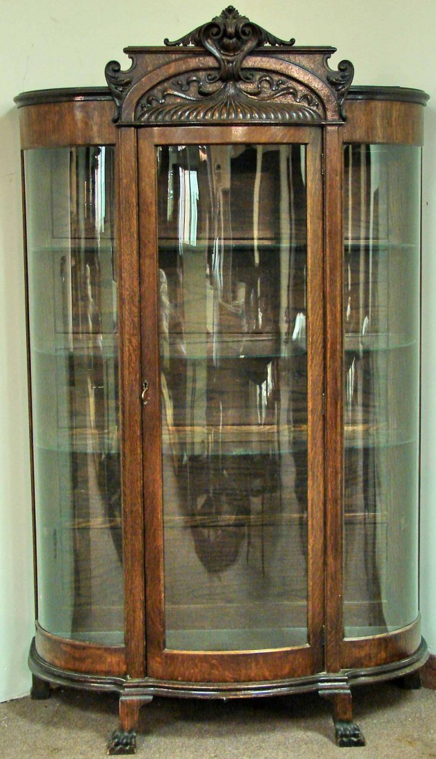 C1890 Quartersawn oak American china: C1890 Quartersawn oak American china 6 1/2' x 48" Auction Estimate 900-1800