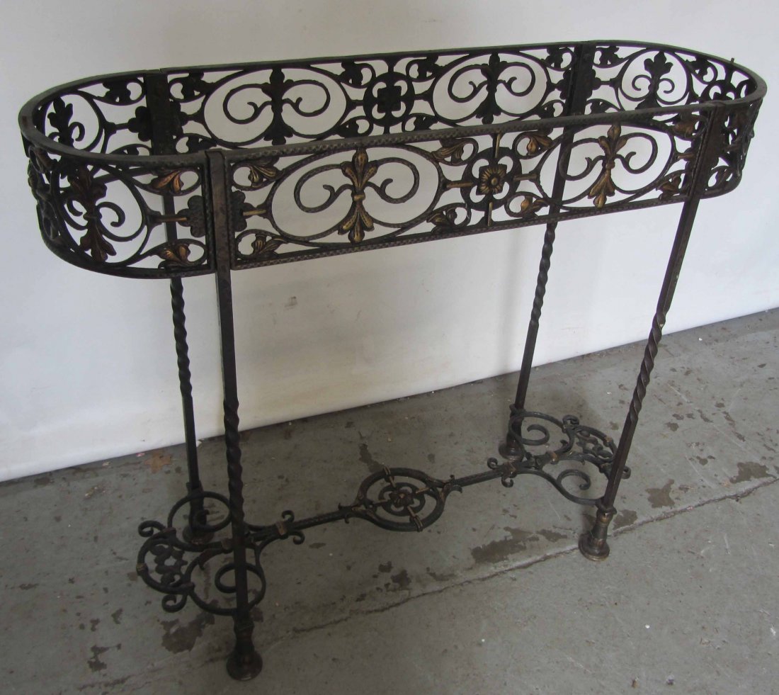 Iron and bronze Oscar Bach planter with tin liner: C1900 Iron and bronze Oscar Bach planter with tin liner 30 x 35 x 11 Auction Estimate 300-600