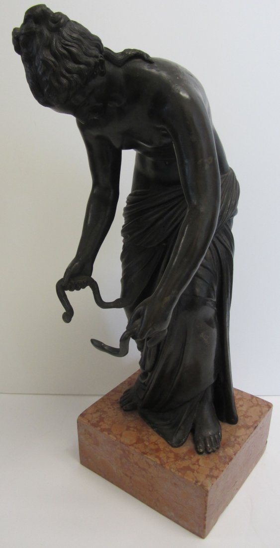Fine Quality 19th C. French patinaed bronze: Fine Quality 19th C. French patinaed bronze on marble base 23"h Auction Estimate 450-900