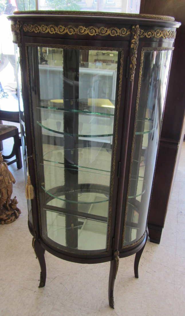 C1890 American Mahogany and bronze mounted curio: C1890 American Mahogany and bronze mounted curio 54 x 26 x 13 1/2 Auction Estimate 400-800