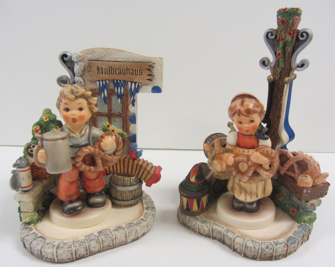 2 Hummel sets Oktoberfest & Bavarian Bier Garten: 2 Hummel sets Oktoberfest 7"h & Bavarian Bier Garten 5 1/2"h Auction Estimate 100-300