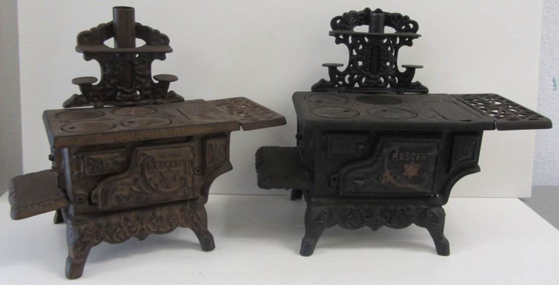 2 20th C. Cast iron Childs play stoves: 2 20th C. Cast iron Childs play stoves Auction Estimate 100-300