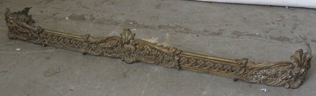 19th C. Bronze fireplace fender: 19th C. Bronze fireplace fender 6 x 50 Auction Estimate 100-300