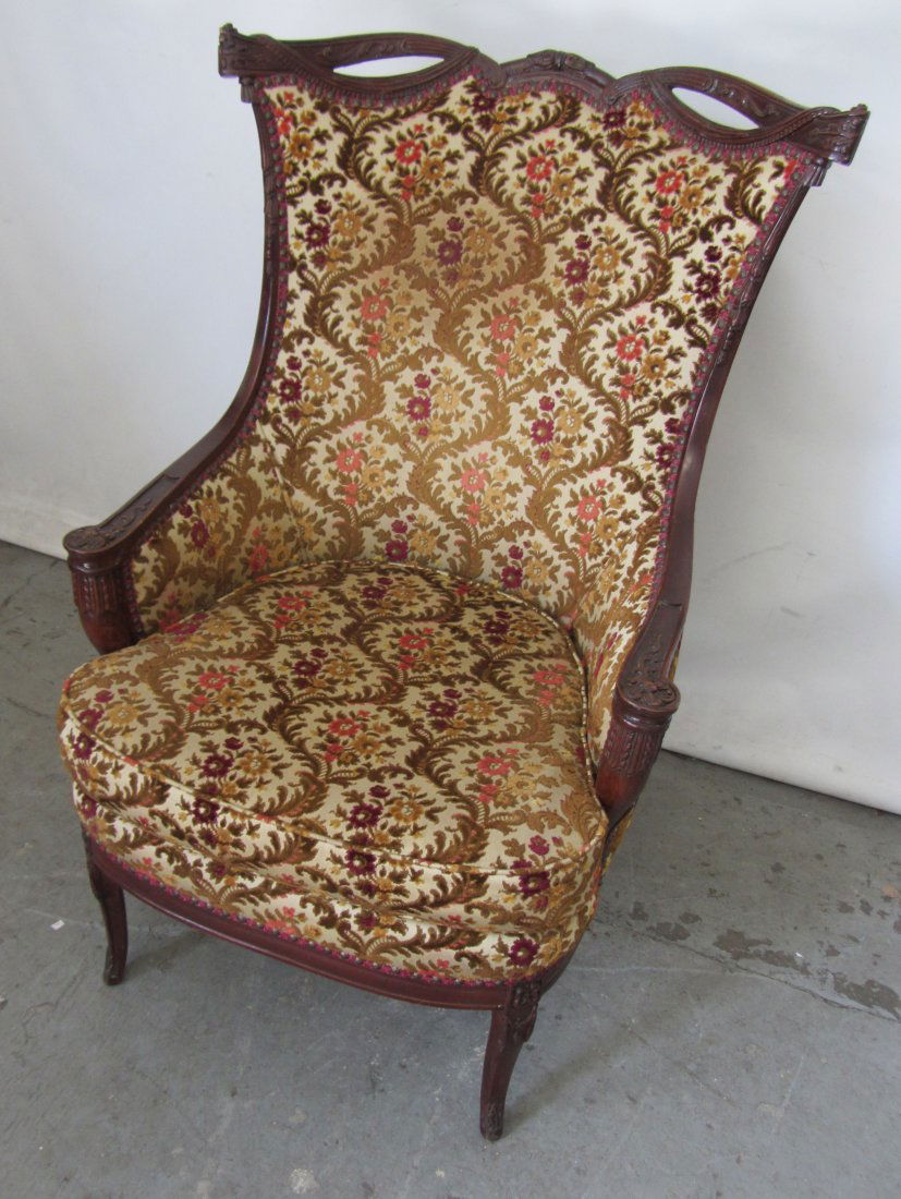 Fine Quality Ea. 20th C. Detail carved chair: Fine Quality Ea. 20th C. Detail carved chair 45"h Auction Estimate 100-300