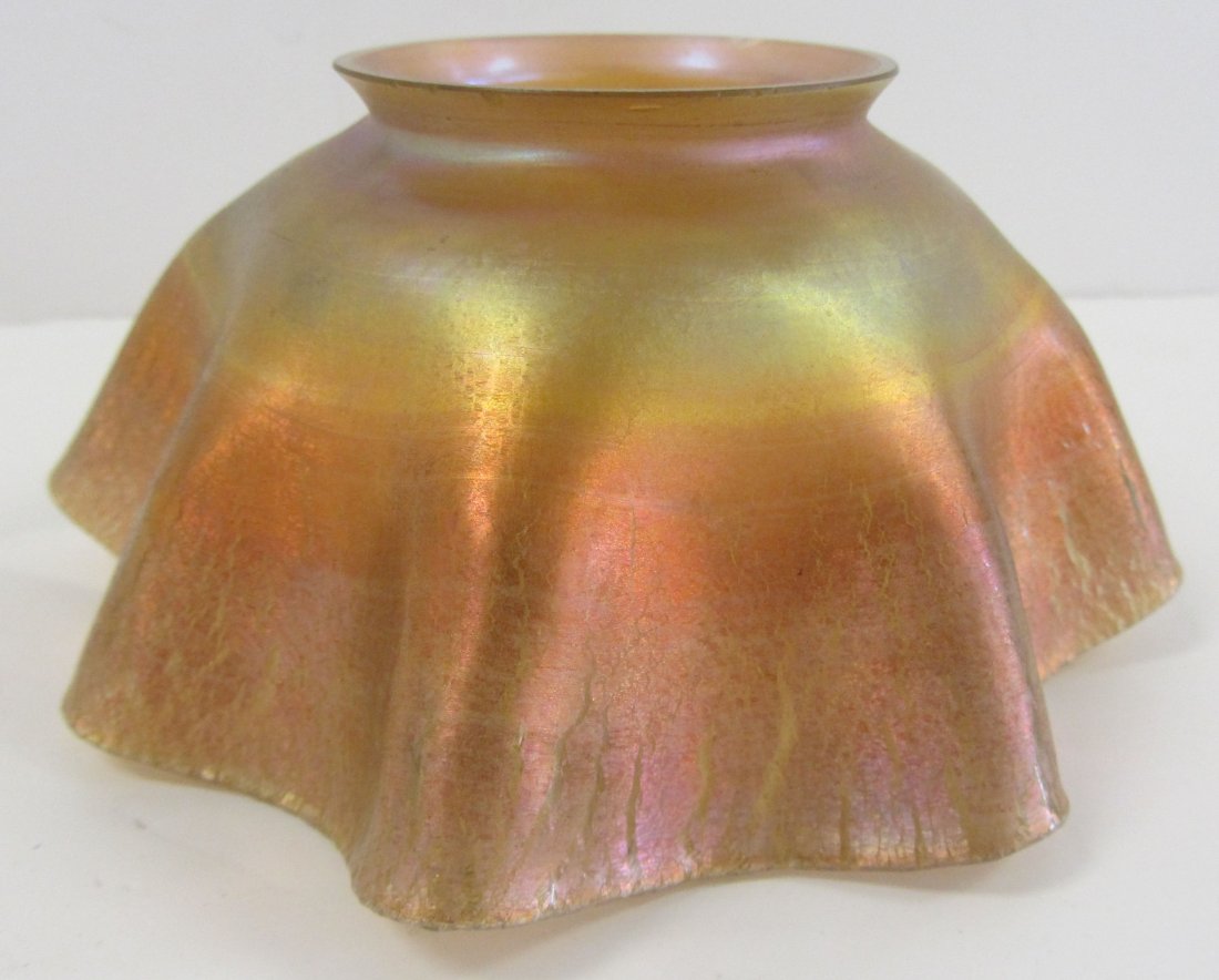 19th C. Tiffany Studios candle lamp shade: Original 19th C. Tiffany Studios candle lamp shade 3 x 7 Auction Estimate 100-300