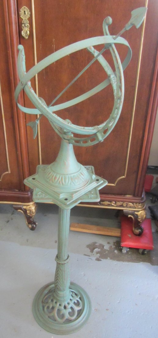 20th C. Cast iron Armillary sphere: 20th C. Cast iron Armillary sphere 47"h Auction Estimate 100-300