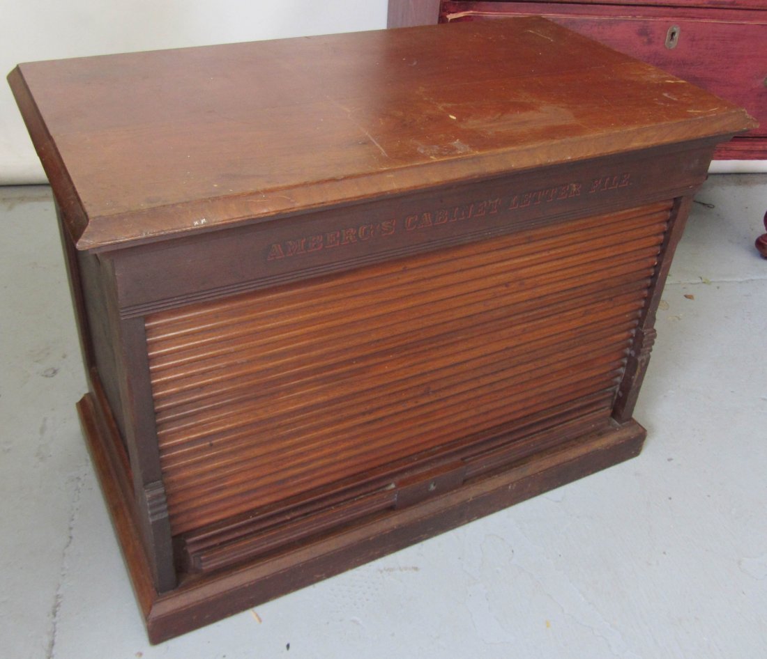 19th C. Amberg Walnut cabinet letter file: 19th C. Amberg Walnut cabinet letter file 22 x 30 x 16 Auction Estimate 300-600