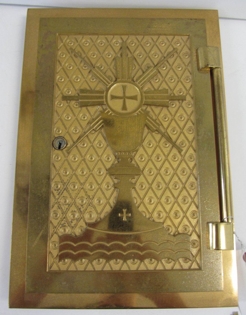 Bronze chalise door from altar: Bronze chalise door from altar 14 1/2 x 10 Auction Estimate 200-400
