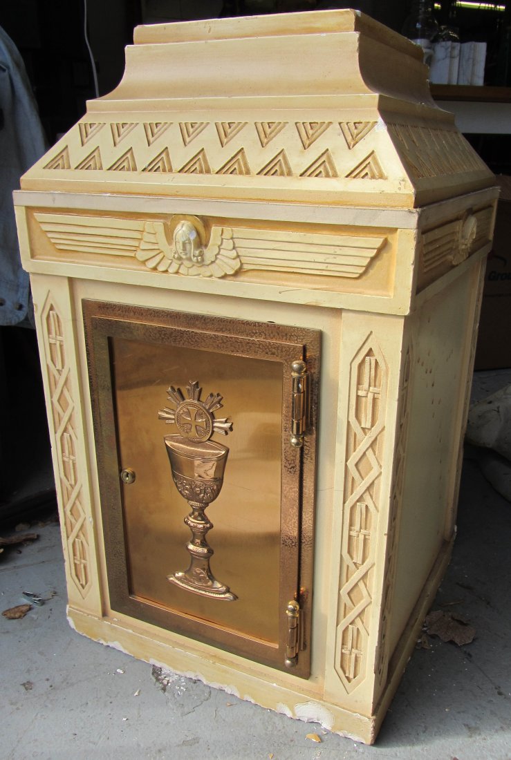 C1900 Bronze Altar chalise box: C1900 Bronze Altar chalise box 26 1/2 x 15 x 16 Auction Estimate 300-600
