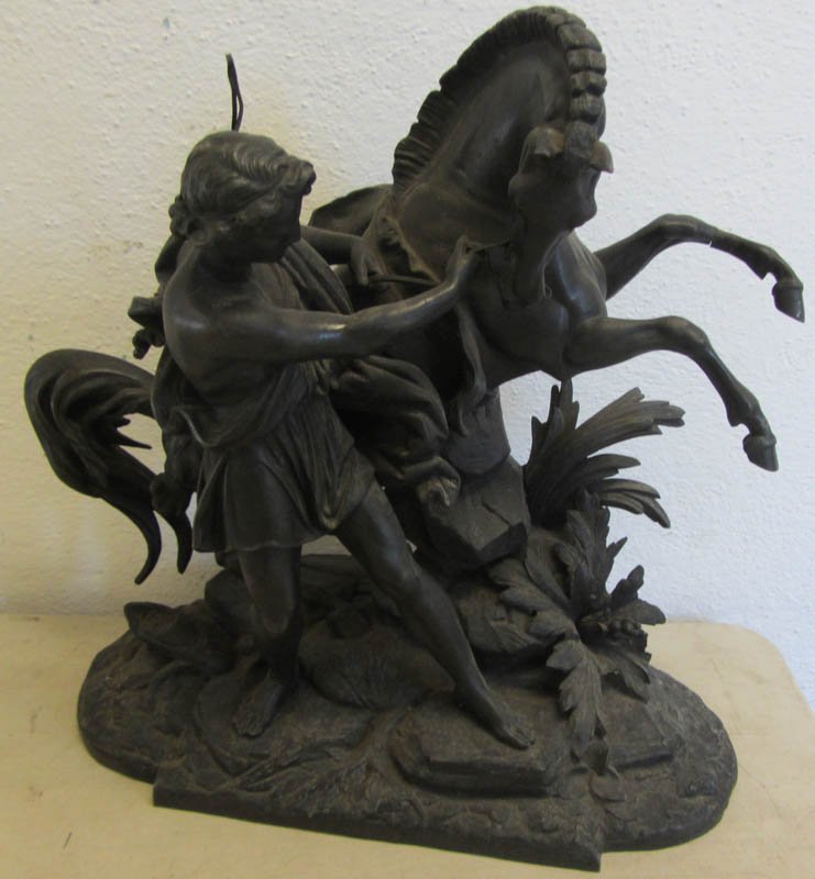 Large 19th C. Spelter statue of horse: Large 19th C. Spelter statue of horse 22 1/2 x 24 Auction Estimate 200-400