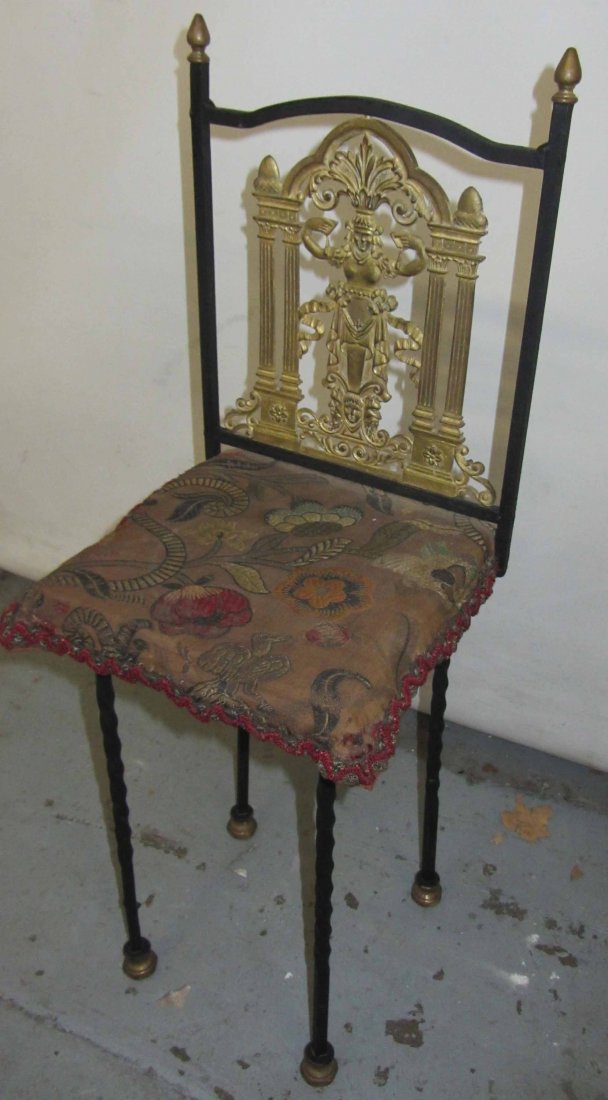 Small Cast iron Oscar Bach telephone seat: Small Cast iron Oscar Bach telephone seat 30 1/2"h Auction Estimate 100-300