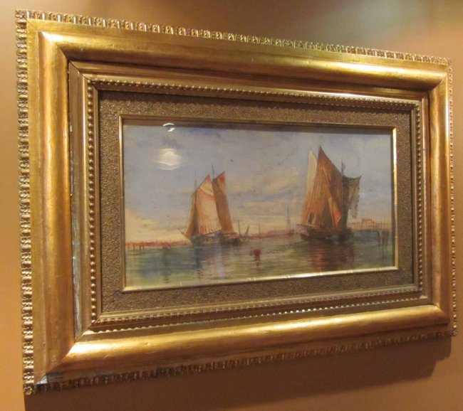 19th C. Signed Otto Blum oil painting of sailboats: 19th C. Signed Otto Blum oil painting of sailboats in great original gilt frame 27"h x 38"w Auction Estimate 1250-2500 ***THIS ITEM WAS NOT PAID FOR IN OUR LAST AUCTION***