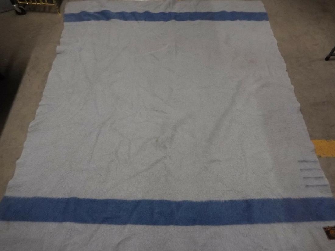 Vintage Whitney Point pure Wool Blue Blanket, made in: approx. 64" x 82"