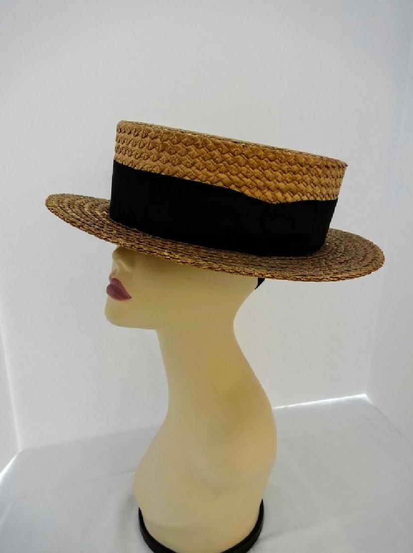 Men's Vintage Straw Boater Hat, Macartney's, size 7 3/8 (1 of 7)