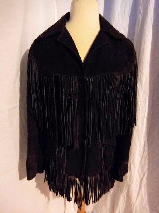 Vintage Joo Kay Las Suede Fringe Jacket In Brown