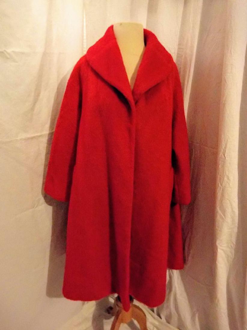 "Lilli Ann" Paris, Vintage Women's Red Wool Swing Coat (1 of 6)