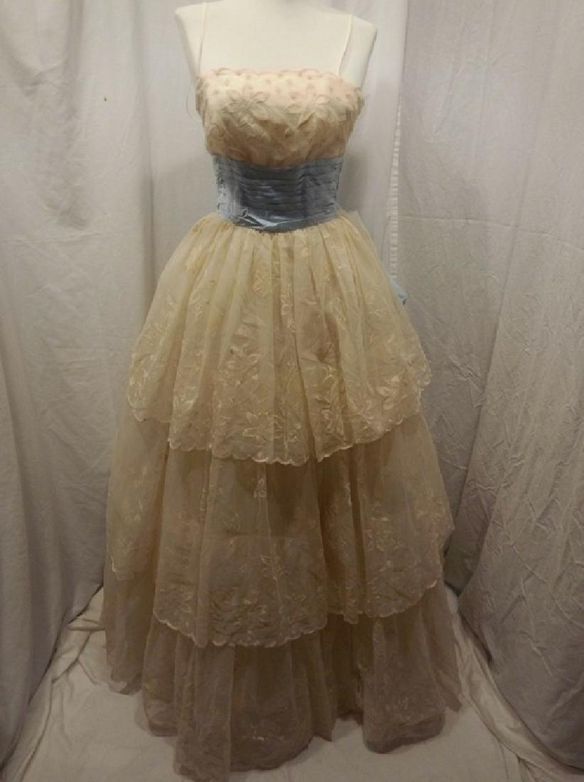 1950/60's Princess Prom Dress with Spaghetti Straps (1 of 6)