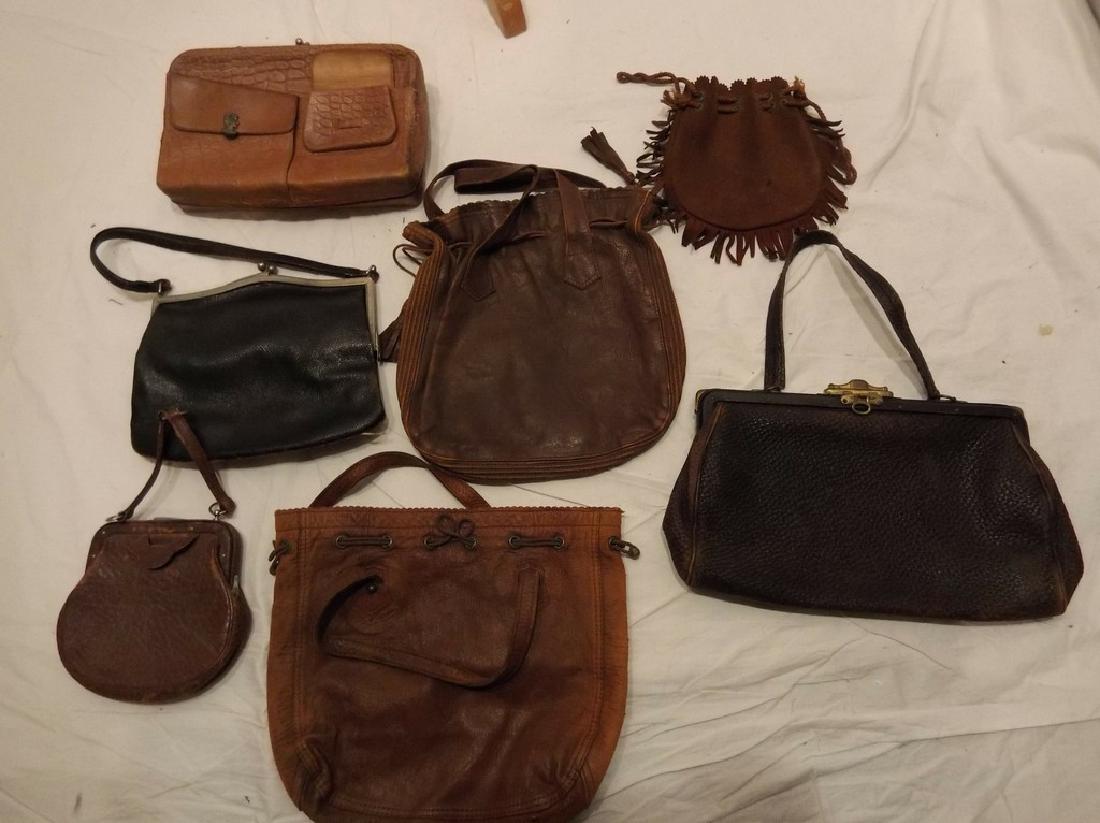 lot of Early Leather Purses/Hand Bags/Pocket Books (1 of 17)