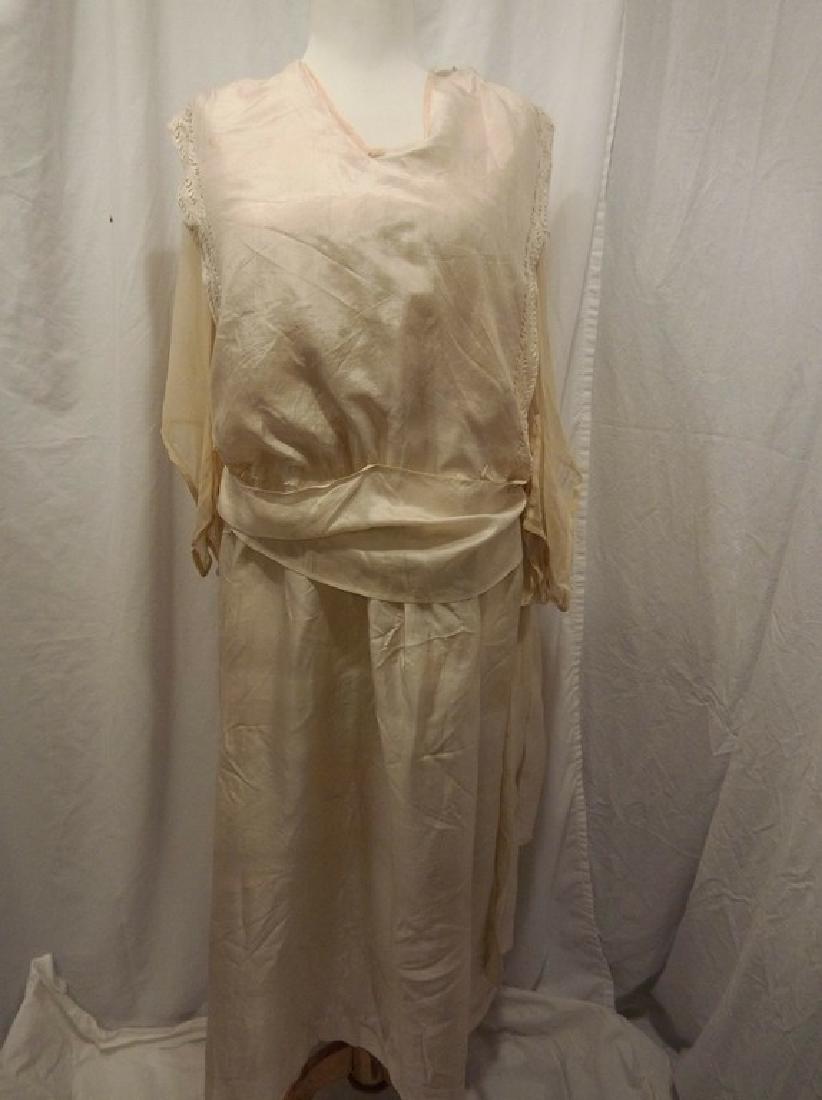 Circa 1910/20 White Silk Wedding Dress with Embroidery (1 of 9)