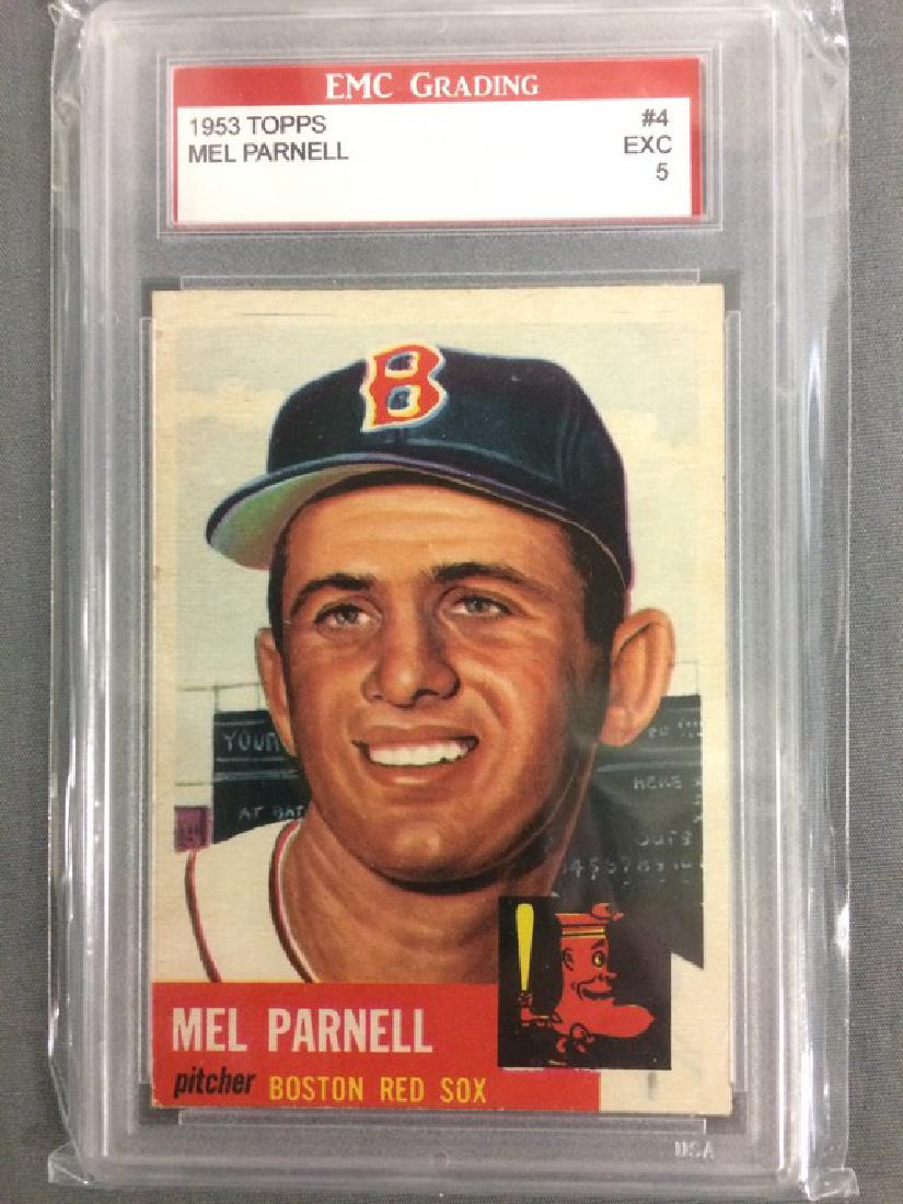 1953 Topps Mel Parnell Baseball Card graded: 1953 Topps Mel Parnell Baseball Card graded
