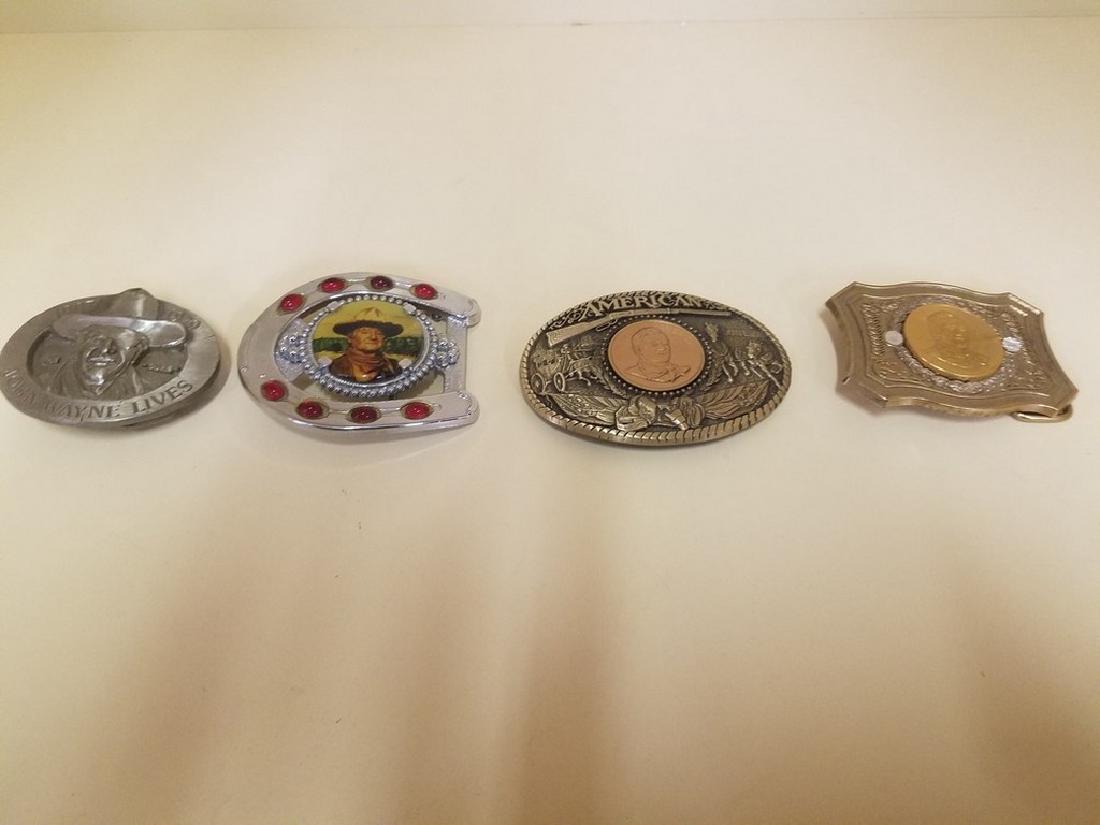 Lot of 4 John Wayne Buckles: Lot of 4 John Wayne Belt Buckles