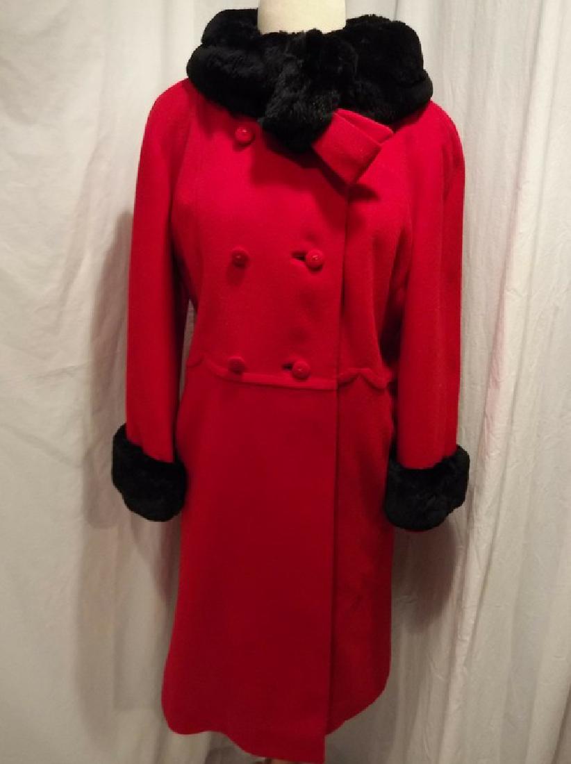60s red/black fur collar coat (1 of 5)