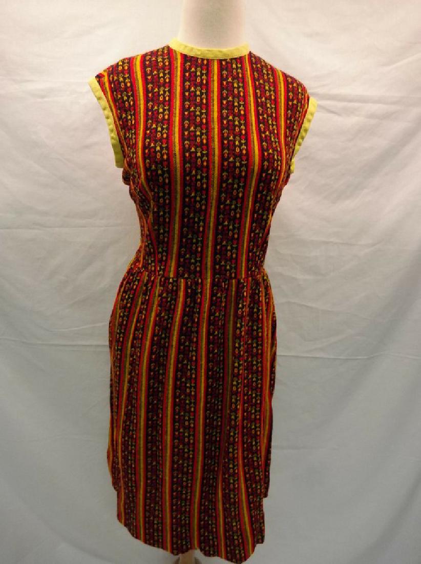 1960's Ladies Vintage Floral Knit Sheath Dress (1 of 4)