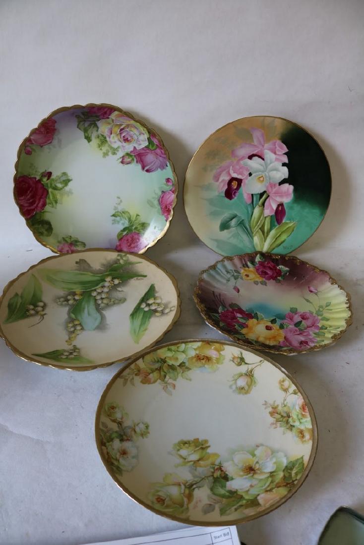 5 Antique Hand Painted Plates, Austria, Limoges, &: Great condition and Look