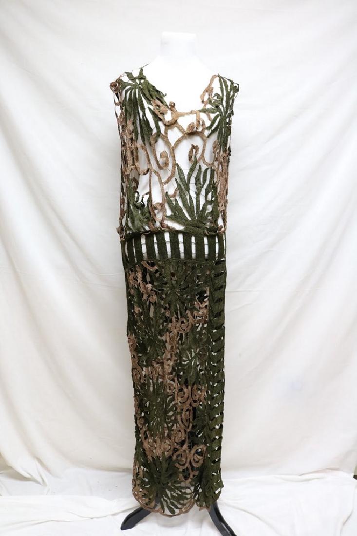 Late Edwardian open silk knit dress (1 of 4)