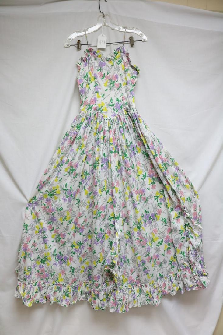 1940s floral cotton maxi dress (1 of 4)