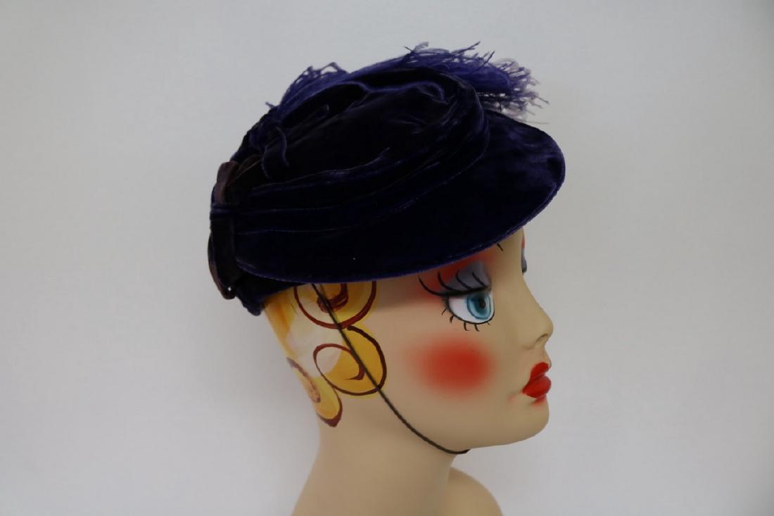 Vintage Purple Feather Hat (1 of 8)