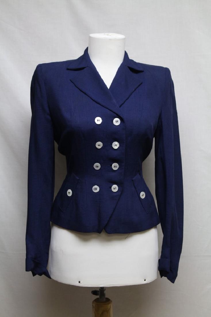 1950s blue tailored ladies blazer (1 of 5)