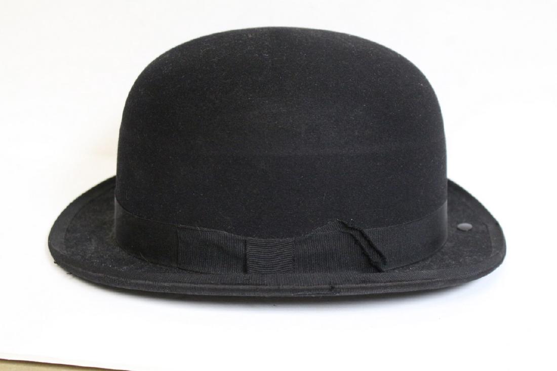 Men's Vintage Collins & Fairbanks Bowler Hat: black wool, great condition - 7-1/8 sized