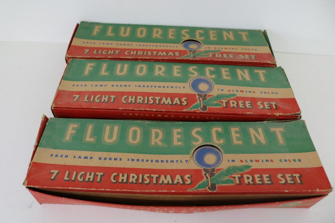 3 sets Fluorescent 7 Light Christmas Tree set, circa (1 of 4)