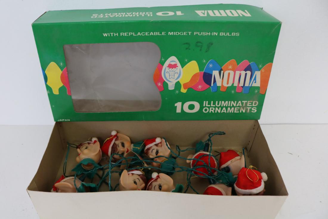 Set of Noma 10 Illuminated Elf Ornaments in original: made in Japan