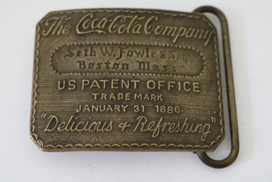 Tiffany Studio Coca-Cola Company Belt Buckle: Seth W. Fowle & Sons Boston Ma approx. 2 3/4 x 2 1/8 inches