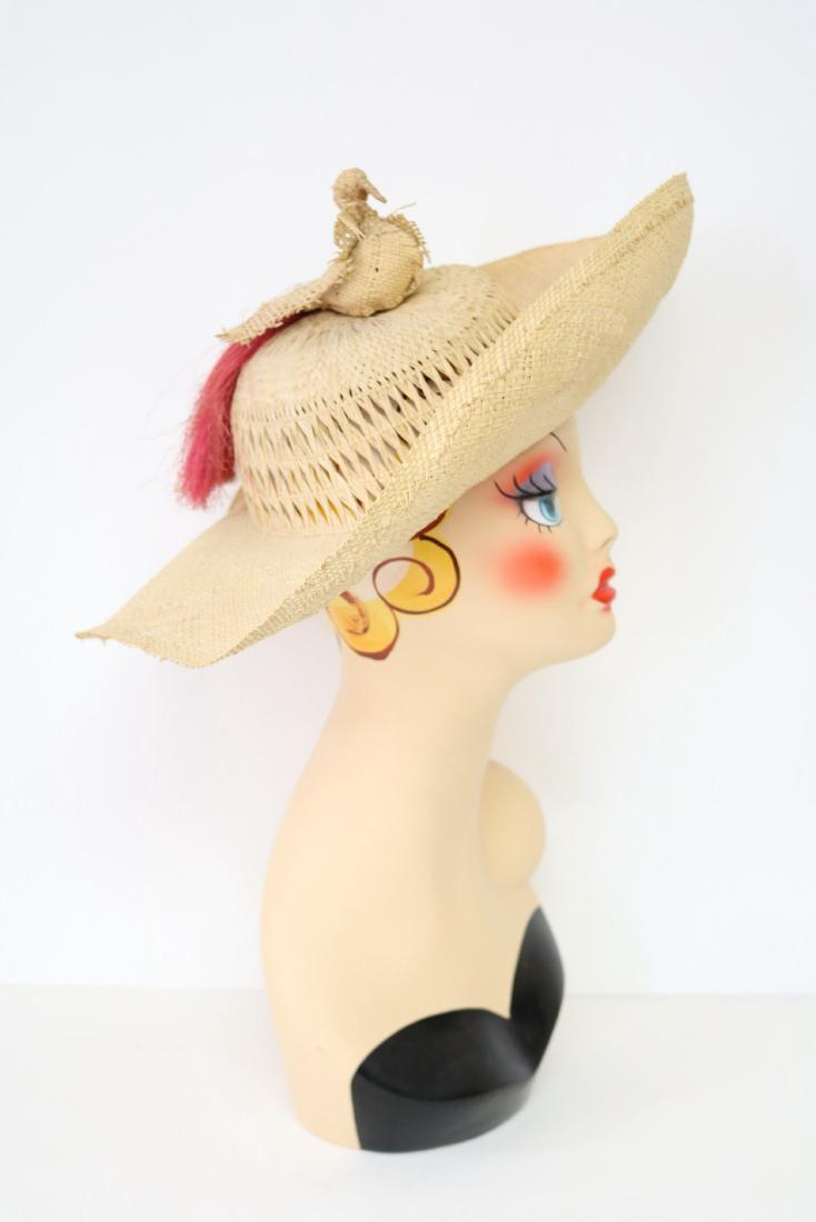 1940s Straw Bird Hat (1 of 3)