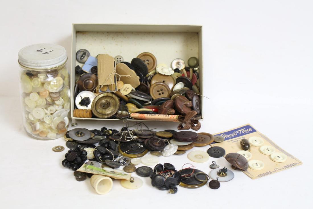 Box & Jar of Vintage Buttons (1 of 5)