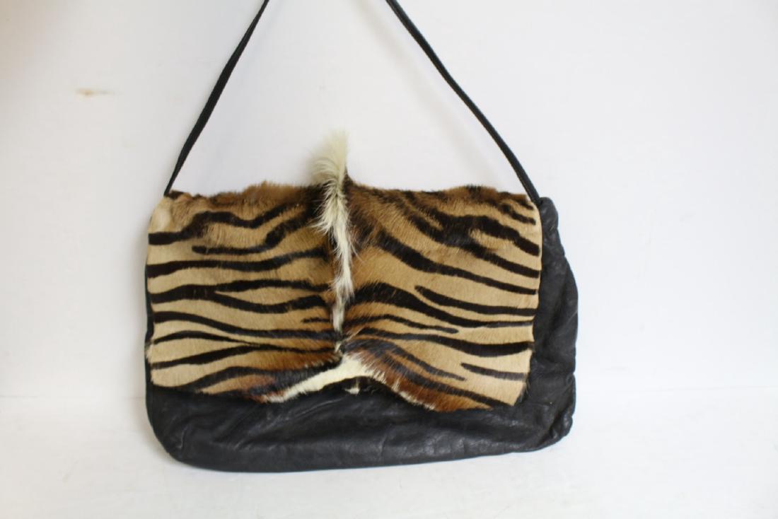 Leather & Fur Purse: by Ann Turk, needs cleaning.